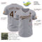 Custom Gray Brown-White Authentic Baseball Jersey