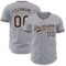 Custom Gray Brown-White Authentic Baseball Jersey