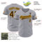 Custom Gray Brown-Gold Authentic Baseball Jersey