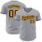 Custom Gray Brown-Gold Authentic Baseball Jersey