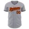 Custom Gray Brown-Orange Authentic Baseball Jersey