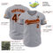 Custom Gray Brown-Orange Authentic Baseball Jersey