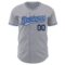 Custom Gray Light Blue Navy-White Authentic Baseball Jersey