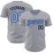 Custom Gray Light Blue Navy-White Authentic Baseball Jersey