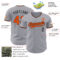 Custom Gray Orange-Black Authentic Baseball Jersey