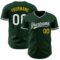Custom Green White-Yellow Authentic Baseball Jersey