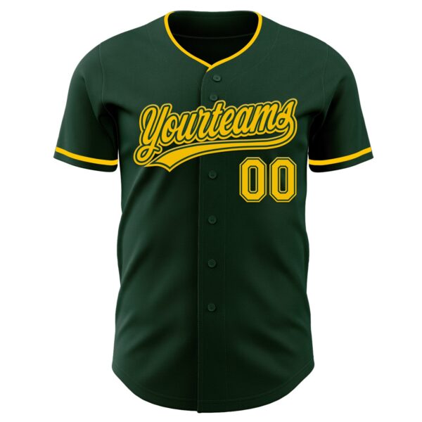 Custom Green Yellow Authentic Baseball Jersey