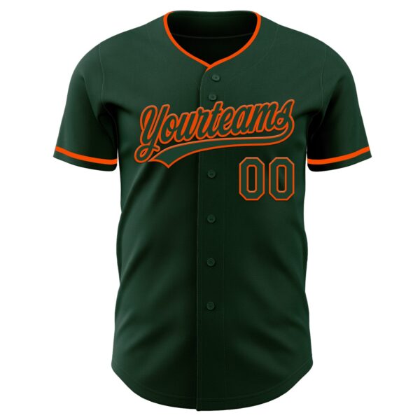 Custom Green Orange Authentic Baseball Jersey