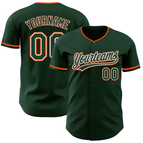 Green0448_d90d5f58-d2ac-4b94-a5aa-d83c1b710e16 Custom Green White-Orange Authentic Baseball Jersey