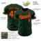 Custom Green Orange Authentic Baseball Jersey