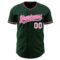 Custom Green Pink-White Authentic Baseball Jersey