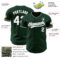 Custom Green White-Gray Authentic Baseball Jersey