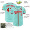 Custom Ice Blue Red-White Authentic Baseball Jersey