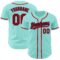 Custom Ice Blue Red-Navy Authentic Baseball Jersey