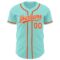 Custom Ice Blue Orange-White Authentic Baseball Jersey