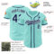 Custom Ice Blue Navy-White Authentic Baseball Jersey