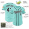 Custom Ice Blue Black-White Authentic Baseball Jersey