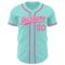 Custom Ice Blue Pink-White Authentic Baseball Jersey