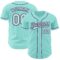 Custom Ice Blue White-Navy Authentic Baseball Jersey