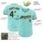 Custom Ice Blue Black-Old Gold Authentic Baseball Jersey