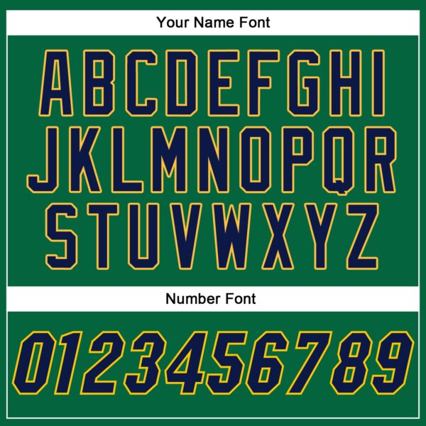 Custom Kelly Green Navy-Gold Authentic Baseball Jersey