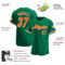 Custom Kelly Green Orange-White Authentic Baseball Jersey
