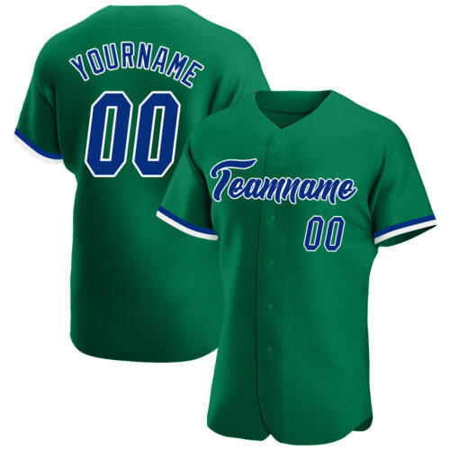 KellyGreen0217 Custom Kelly Green Royal-White Authentic Baseball Jersey
