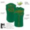 Custom Kelly Green Black-Gold Authentic Sleeveless Baseball Jersey
