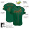 Custom Kelly Green Black Pinstripe Black-Old Gold Authentic Baseball Jersey