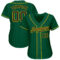 Custom Kelly Green Black Pinstripe Black-Gold Authentic Baseball Jersey