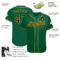 Custom Kelly Green Black Pinstripe Black-Gold Authentic Baseball Jersey