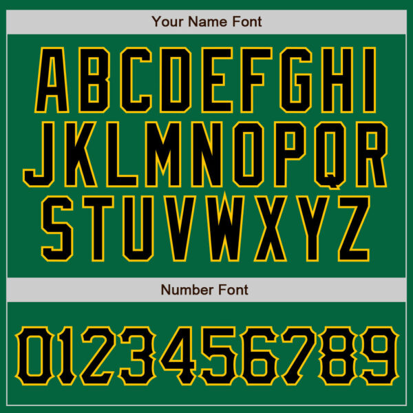 Custom Kelly Green Black Pinstripe Black-Gold Authentic Baseball Jersey