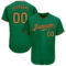Custom Kelly Green Old Gold-Black Authentic Baseball Jersey