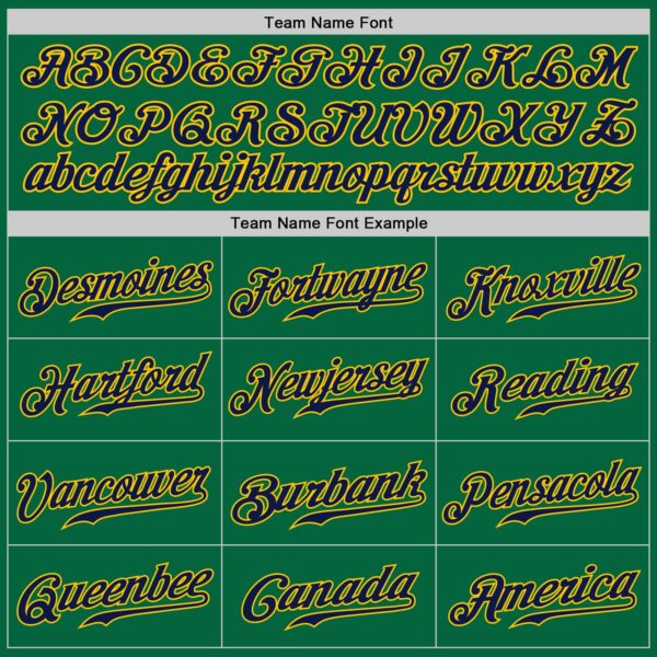 Custom Kelly Green Navy-Gold Authentic Baseball Jersey