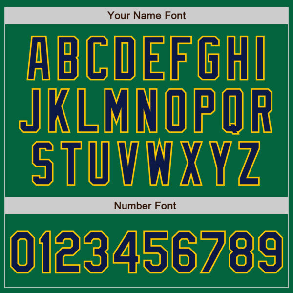 Custom Kelly Green Navy-Gold Authentic Baseball Jersey