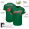 Custom Kelly Green Red-White Authentic Baseball Jersey
