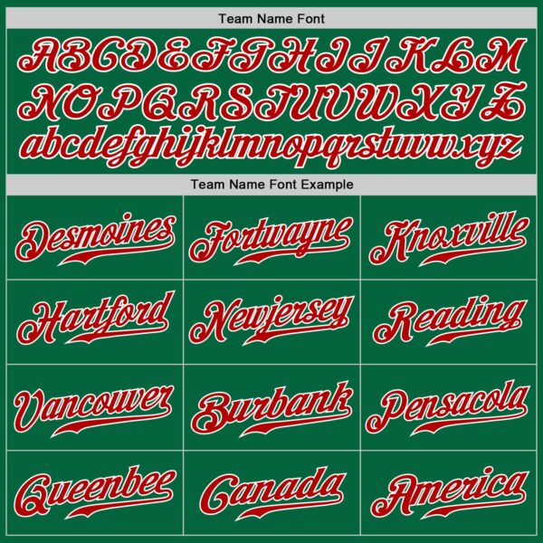 Custom Kelly Green Red-White Authentic Baseball Jersey