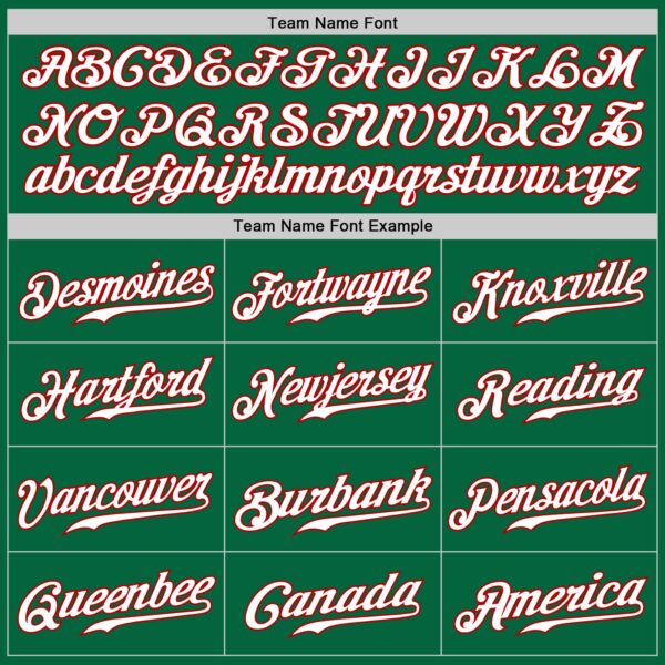 Custom Kelly Green White-Red Authentic Baseball Jersey