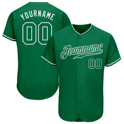 KellyGreen0275 Custom Kelly Green Kelly Green-White Authentic Baseball Jersey