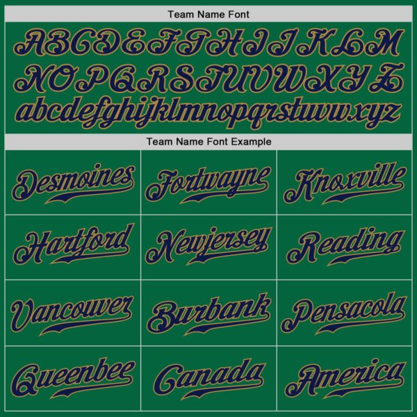 Custom Kelly Green Navy-Old Gold Authentic Baseball Jersey