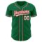 Custom Kelly Green White-Red Authentic Baseball Jersey