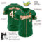 Custom Kelly Green White-Orange Authentic Baseball Jersey