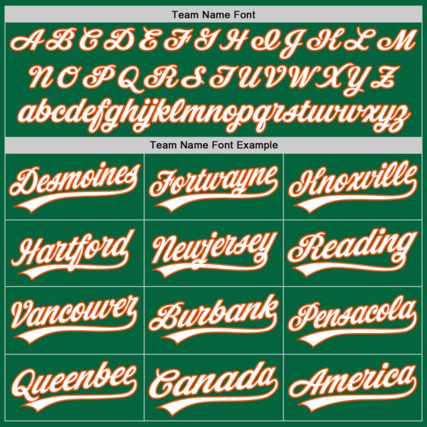 Custom Kelly Green White-Orange Authentic Baseball Jersey