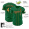 Custom Kelly Green Old Gold-Black Authentic Baseball Jersey