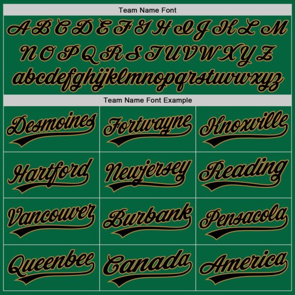 Custom Kelly Green Black-Old Gold Authentic Baseball Jersey
