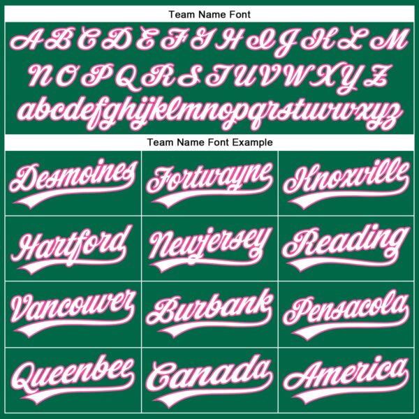 Custom Kelly Green White Pinstripe Pink Authentic Baseball Jersey
