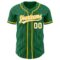 Custom Kelly Green White Pinstripe Gold Authentic Baseball Jersey