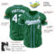 Custom Kelly Green White Pinstripe Light Blue Authentic Baseball Jersey