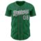 Custom Kelly Green White Pinstripe Steel Gray Authentic Baseball Jersey