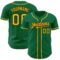 Custom Kelly Green Gold-Black Authentic Baseball Jersey